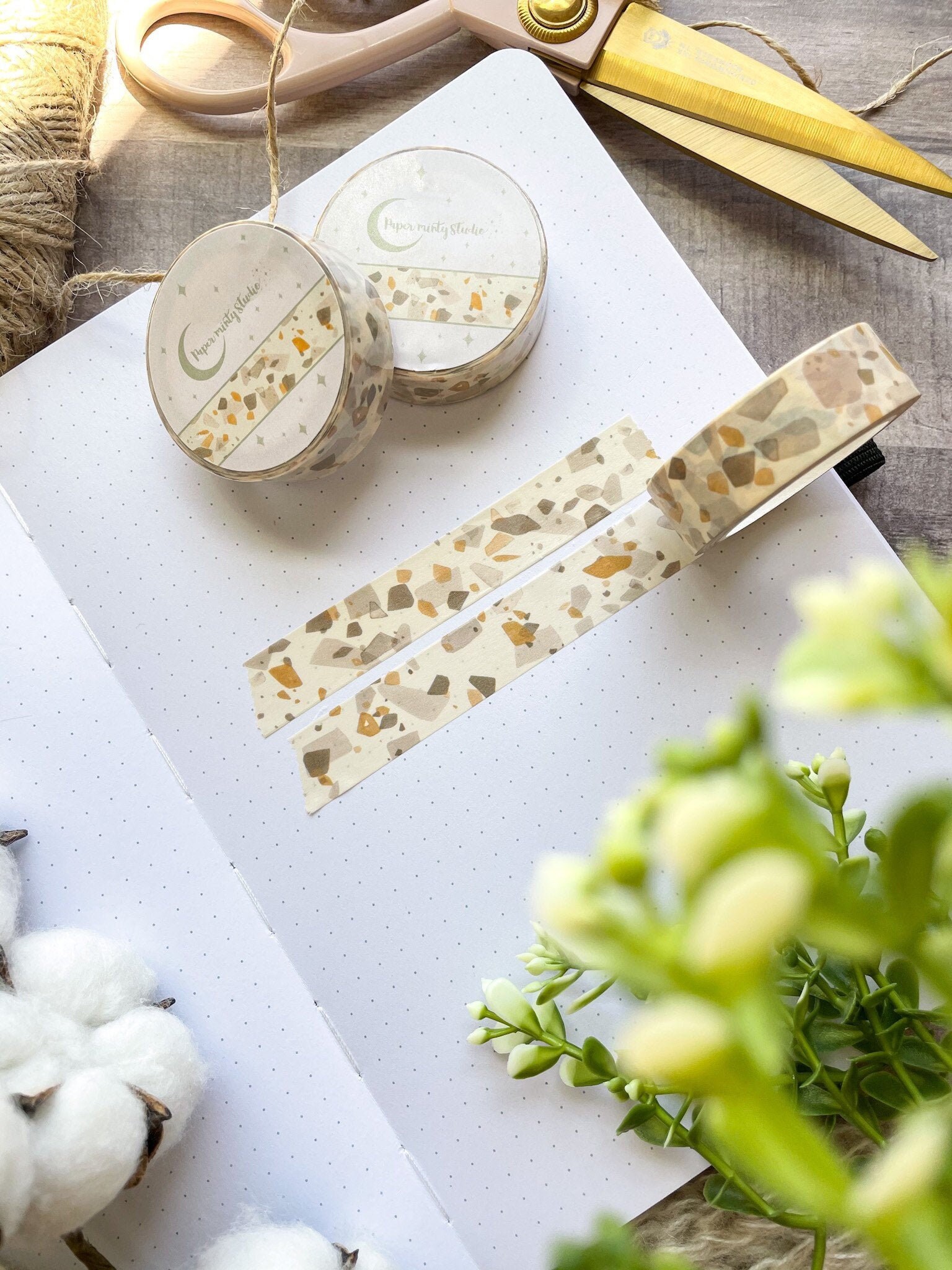 Crema Watercolor Terrazzo Washi Tape, Bujo Washi Tape, Planner Washi …