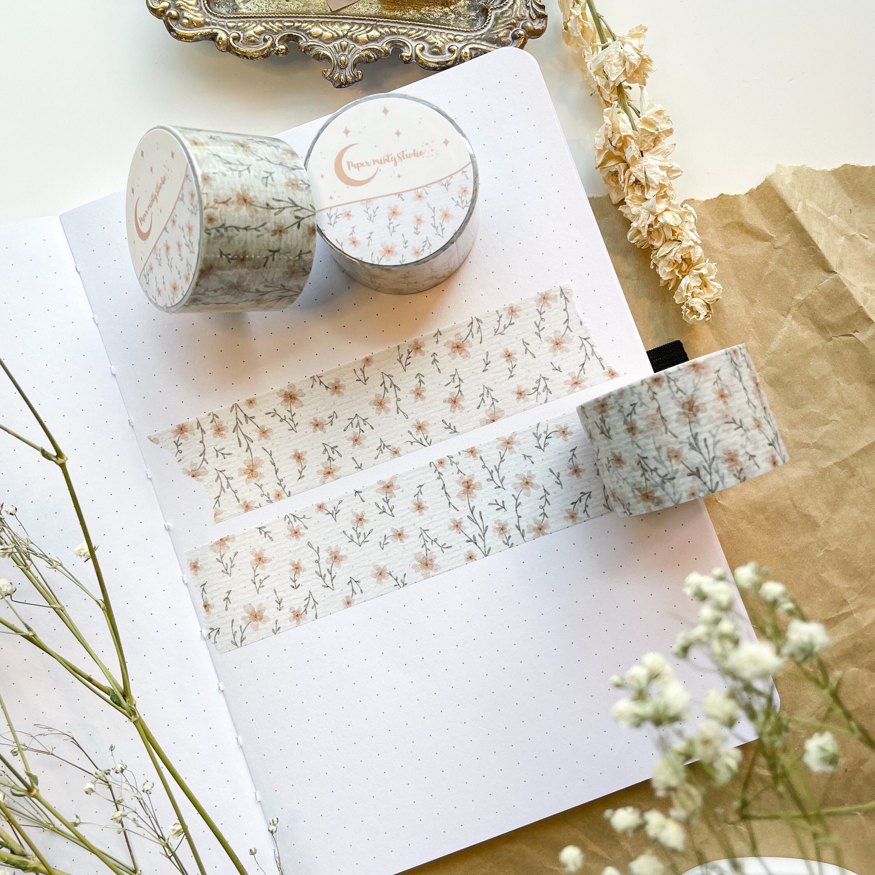 Jardin Spice 30 mm Washi Tape, Bujo Washi Tape, Planner Washi Tape, B…