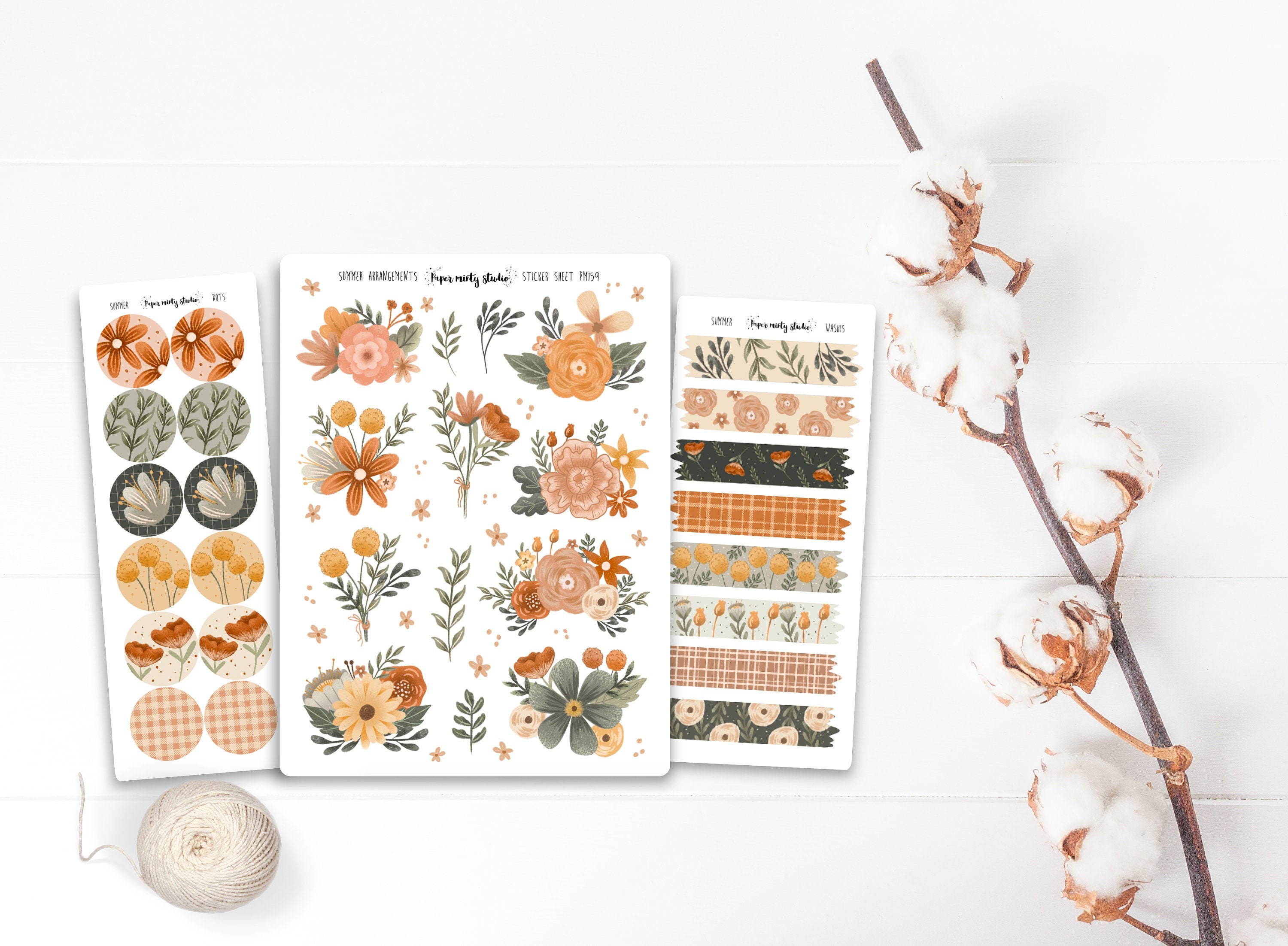 Flower Arrangements Sticker Sheet, Bujo Stickers, Planner Stickers, B…