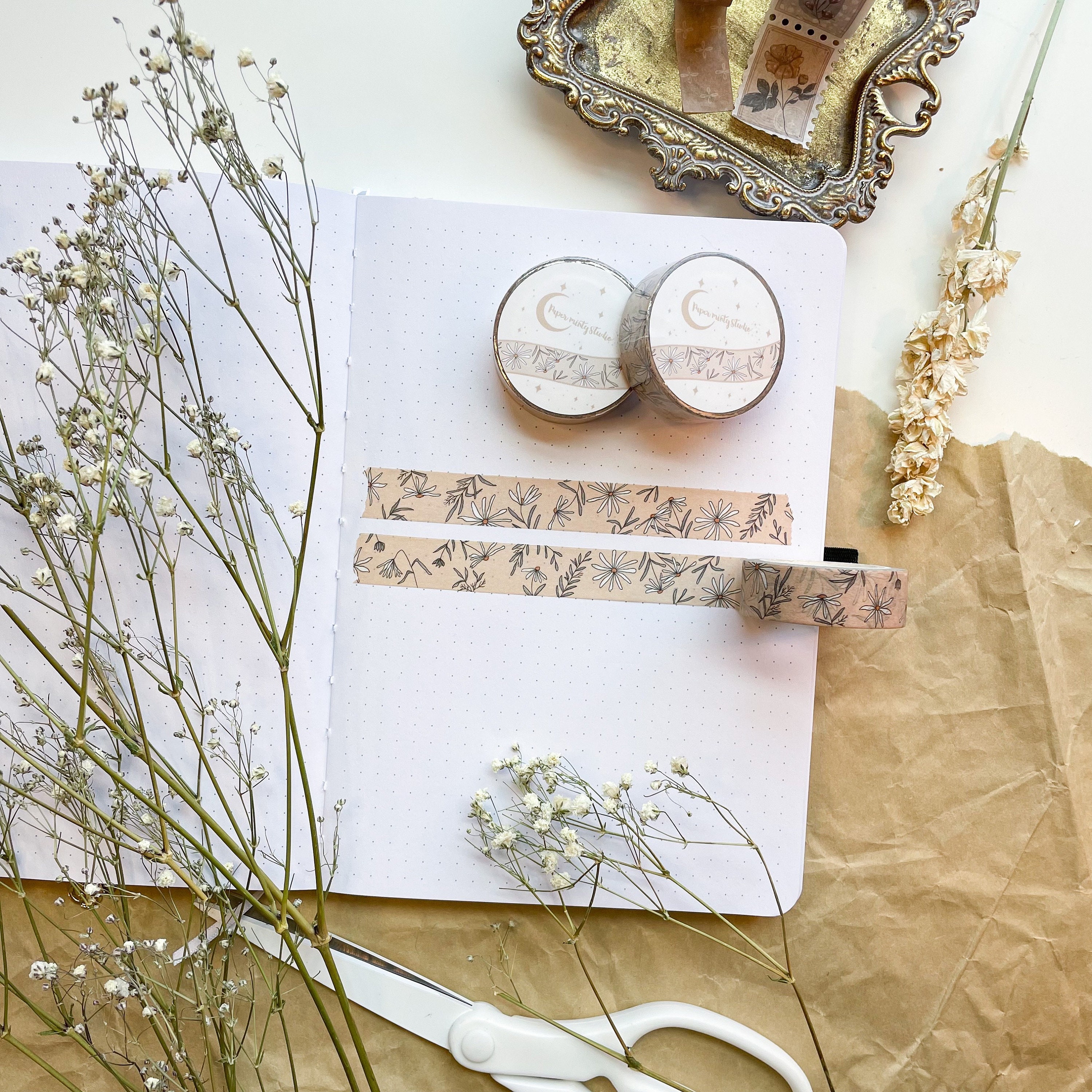 Sweet Chamomile Washi Tape, Bujo Washi Tape, Planner Washi Tape, Bull…