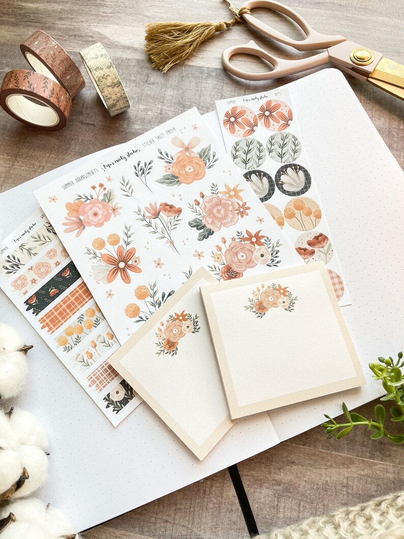 Flower Arrangement Sticky Note Notepads Personalized Sticky Etsy