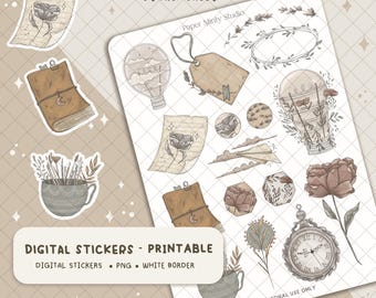 Dreaming Up Ideas Printable Stickers, GooNotes Stickers, Fall Season Stickers, Fall stickers for planners, Digital file, Cricut