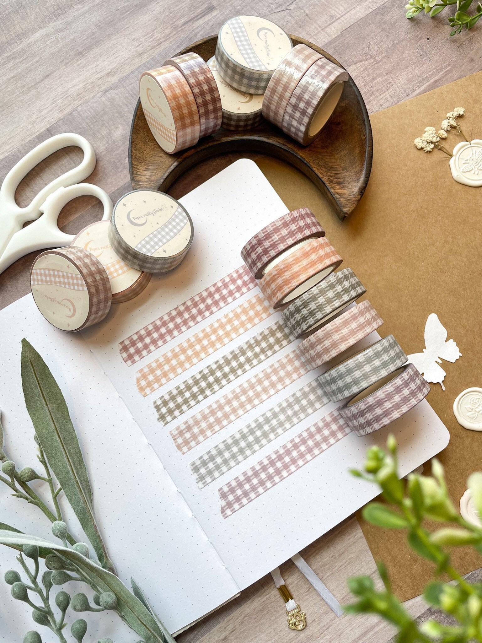 Gingham Bundle Washi Tape, Bujo Washi Tape, Planner Washi Tape, Bulle…