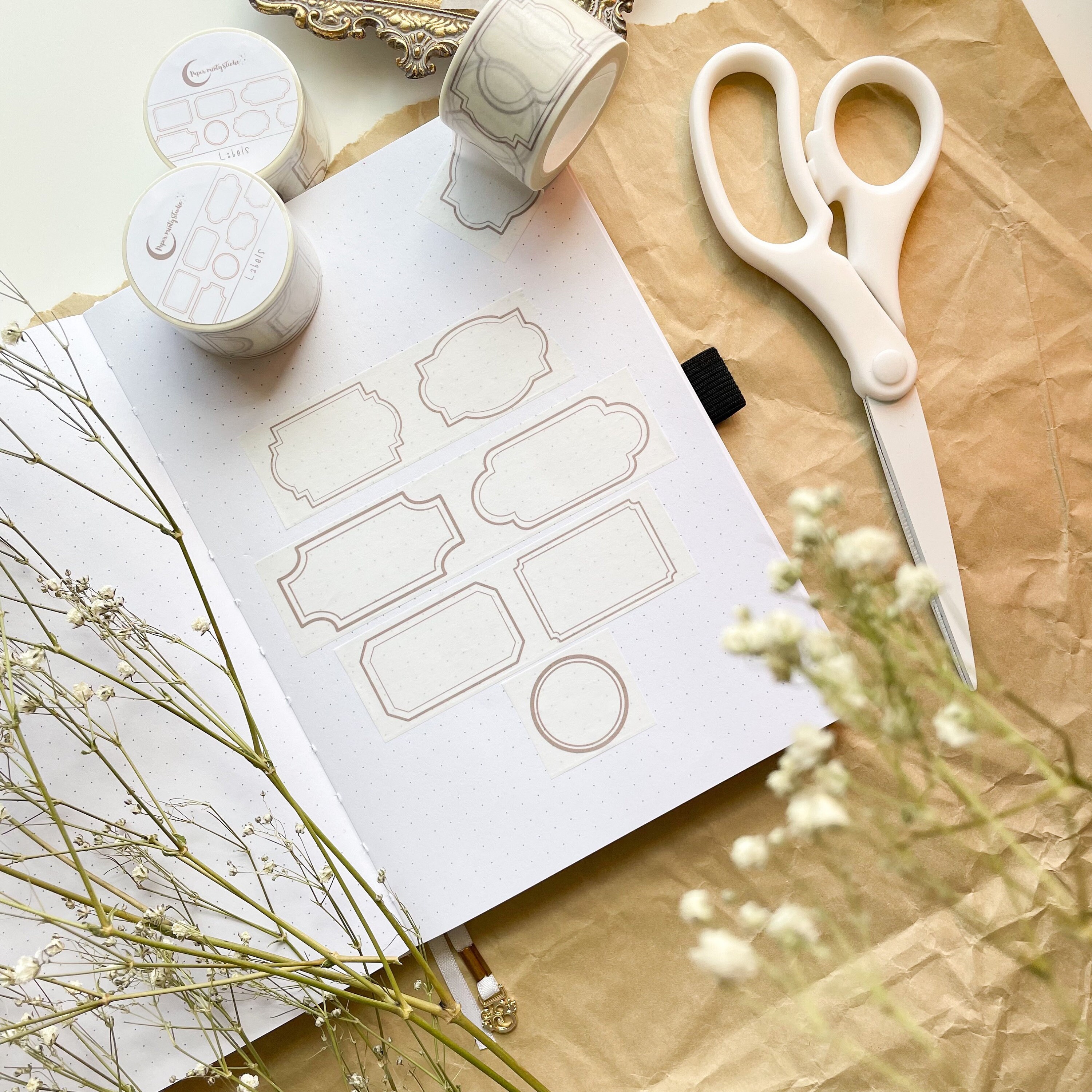 Ephemera Labels 30 mm Washi Tape, Bujo Washi Tape, Planner Washi Tape…