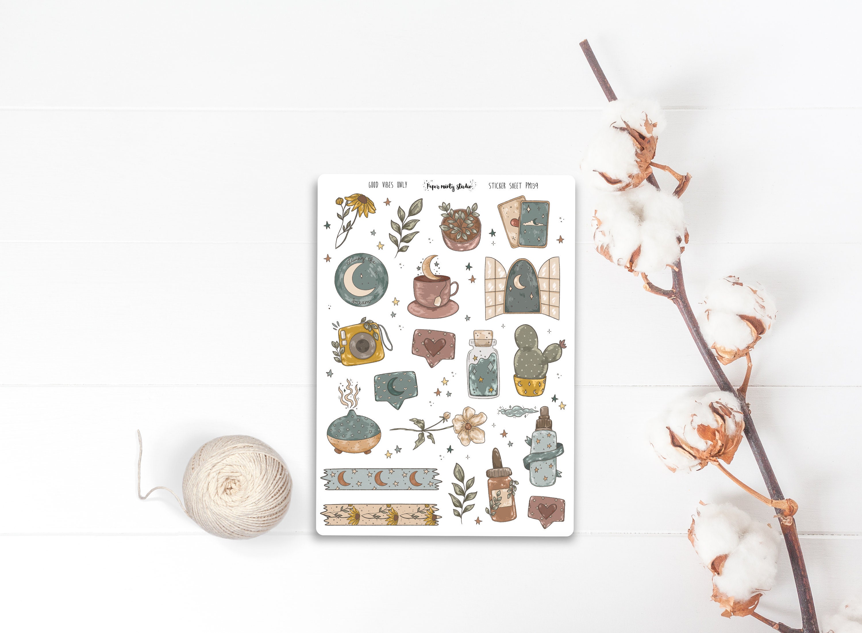 Good Vibes Only Sticker Sheet, Bujo Stickers, Planner Stickers, Bulle…