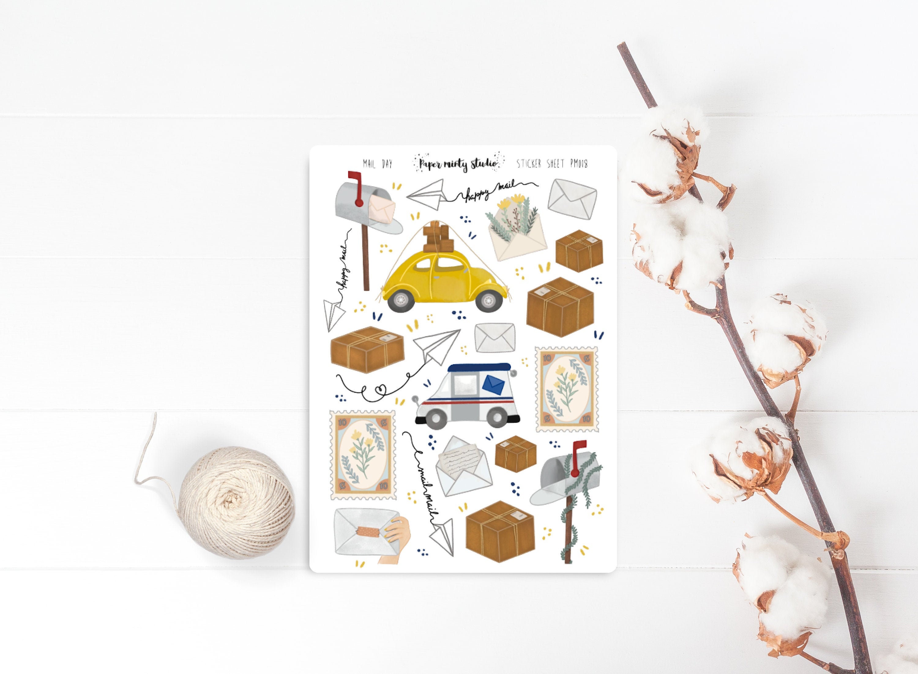 Mail Day Sticker Sheet, Bujo Stickers, Planner Stickers, Bullet Journ…