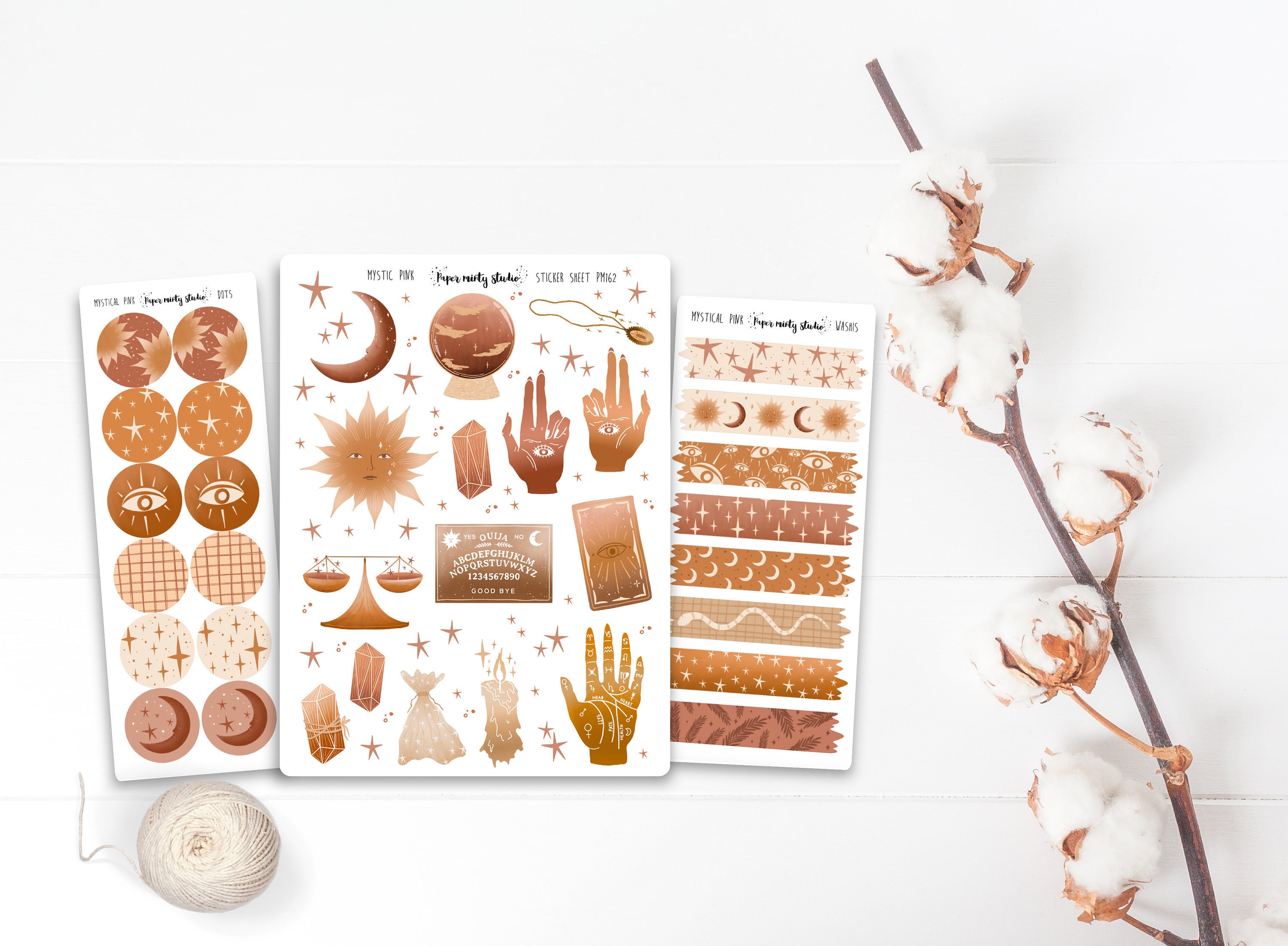 Mystic Pink Sticker Sheet, Bujo Stickers, Planner Stickers, Bullet Jo…