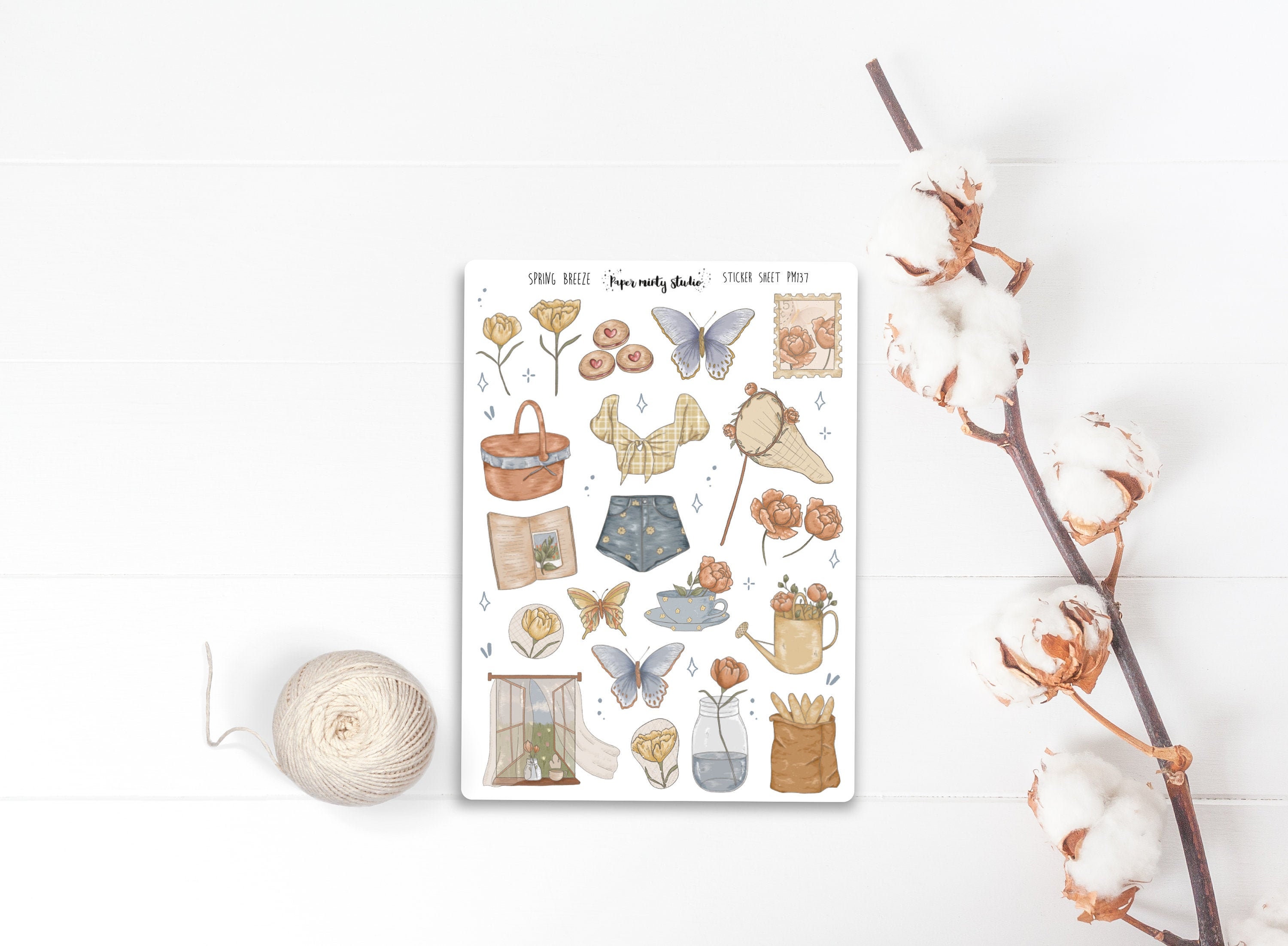 Spring Breeze Sticker Sheet, Bujo Stickers, Planner Stickers, Bullet …