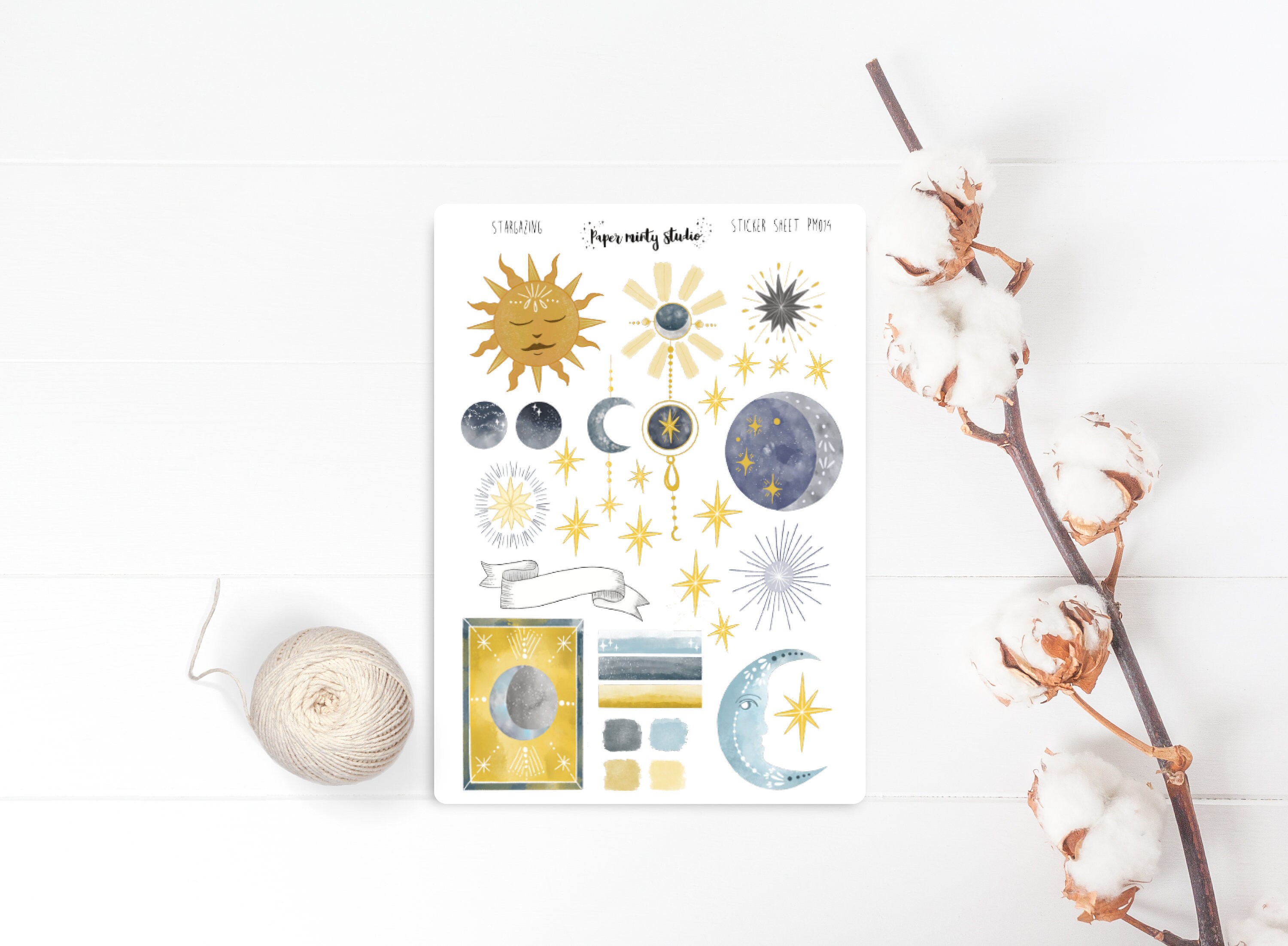 Stargazing Sticker Sheet, Bujo Stickers, Planner Stickers, Bullet Jou…