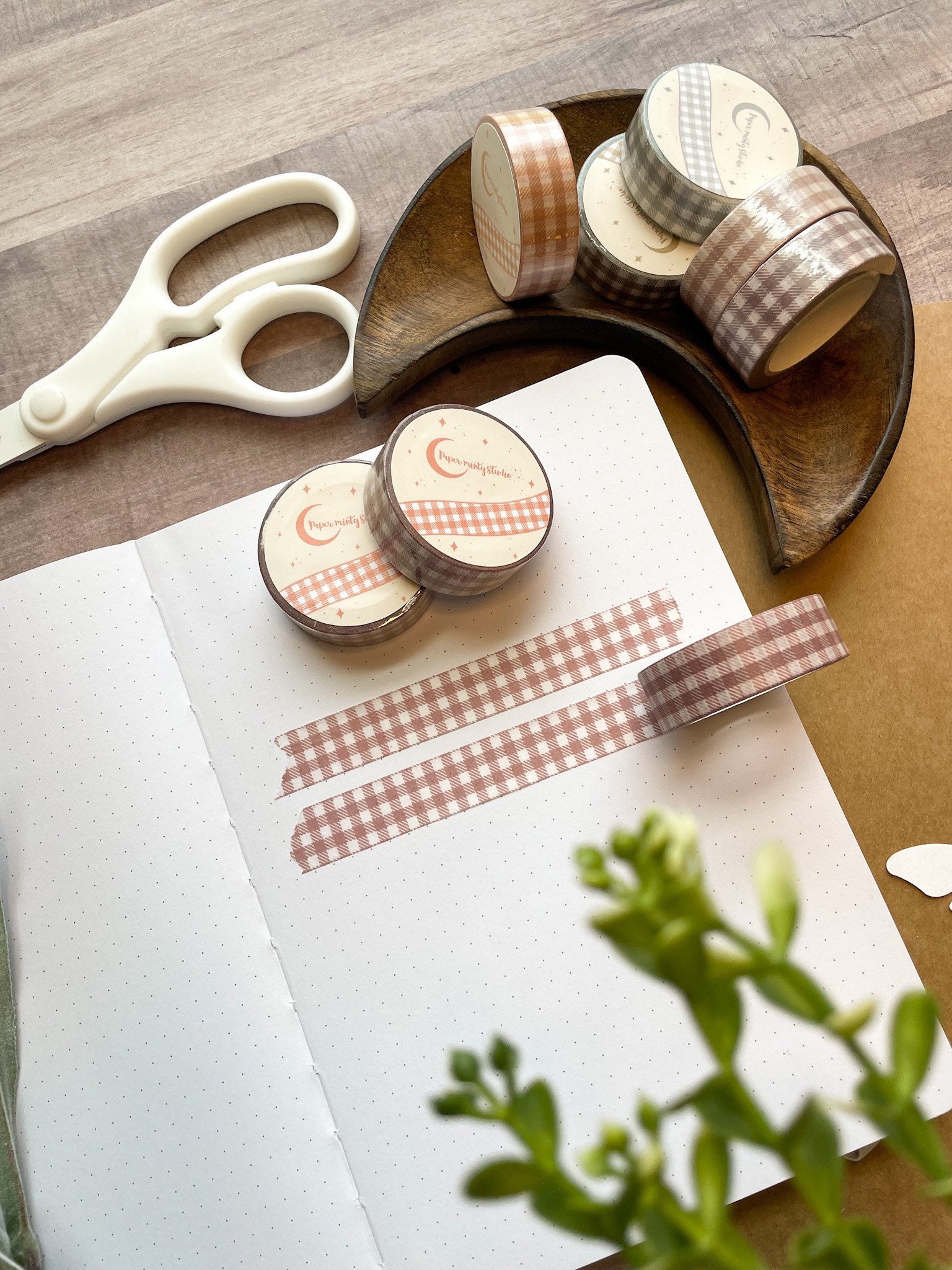 Pink Gingham Washi Tape, Bujo Washi Tape, Planner Washi Tape, Bullet …
