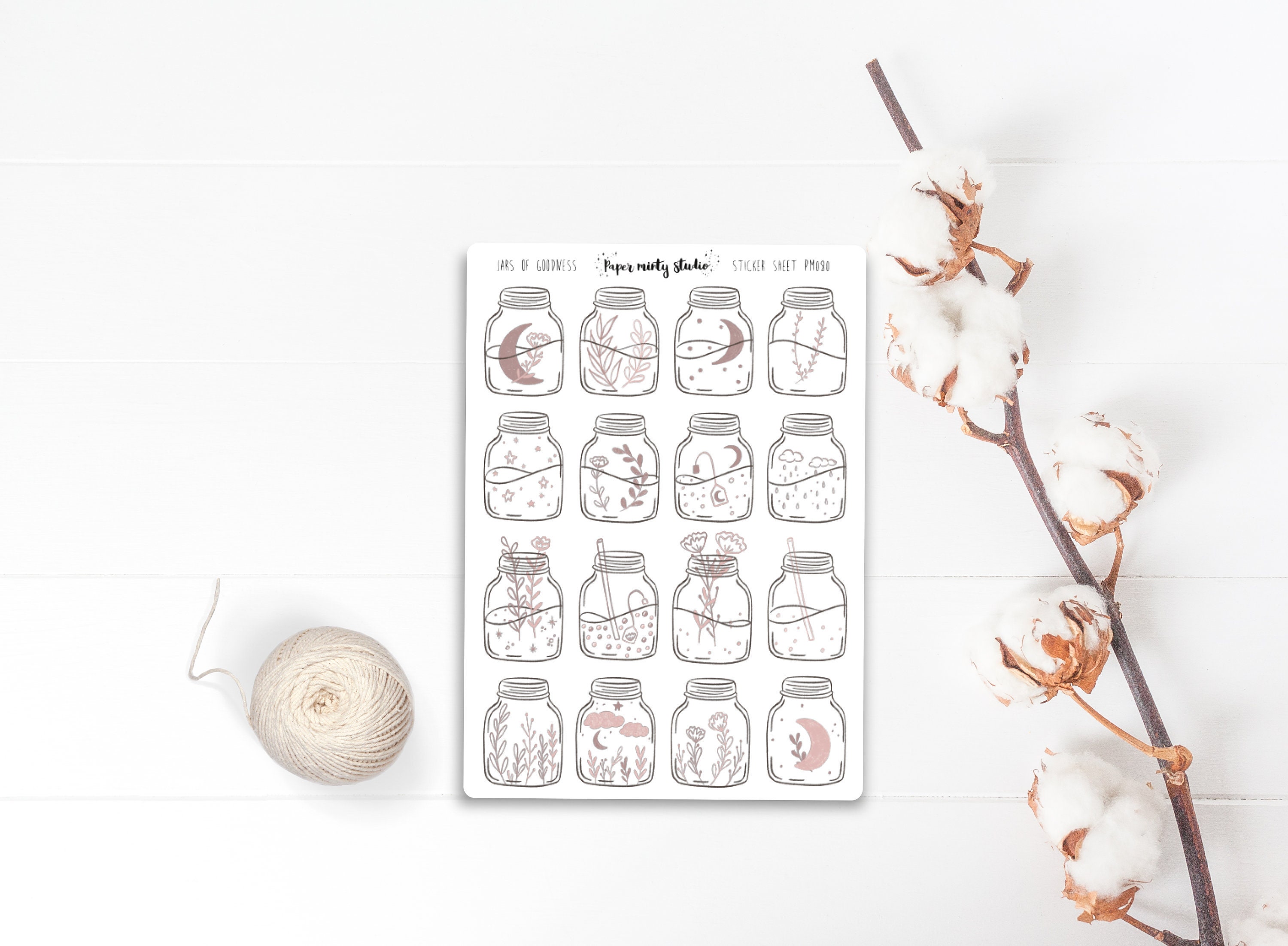 Jars of Goodness Sticker Sheet , Bujo Stickers, Planner Stickers, Bul…