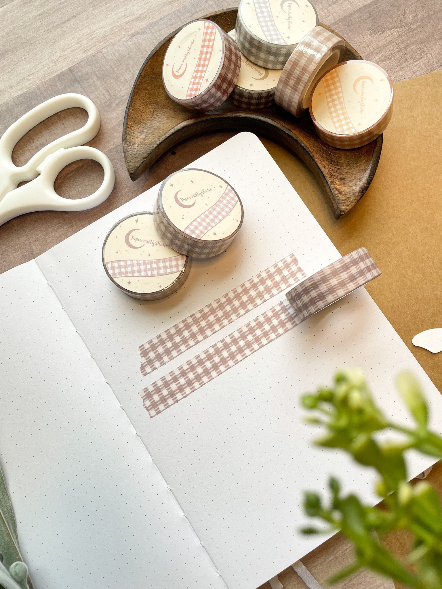 Lilac Gingham Washi Tape, Bujo Washi Tape, Planner Washi Tape, Bullet…