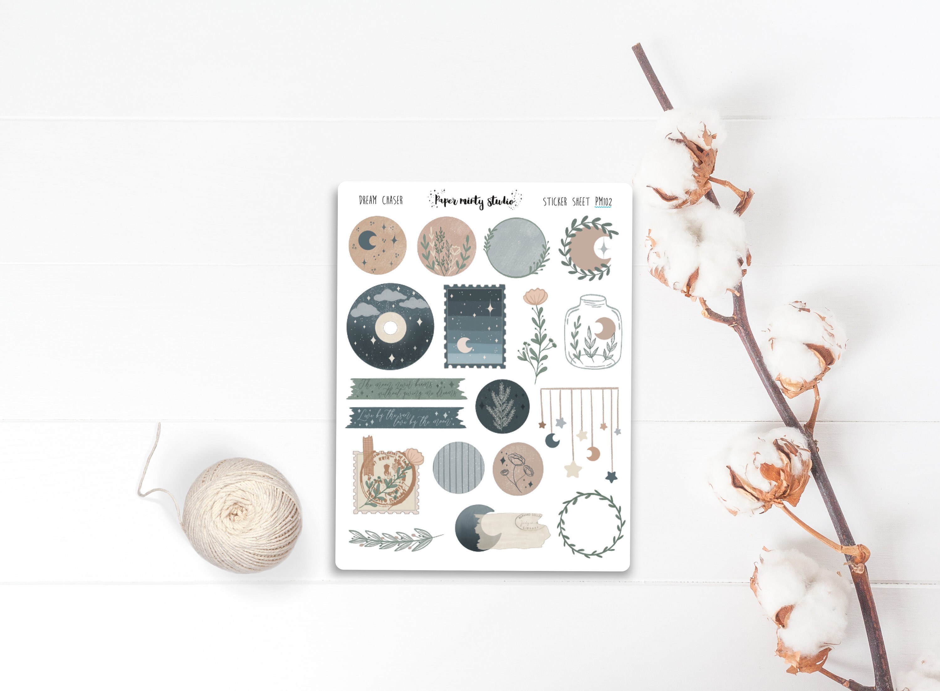 Dream Chaser Sticker Sheet, Bujo Stickers, Planner Stickers, Bullet J…