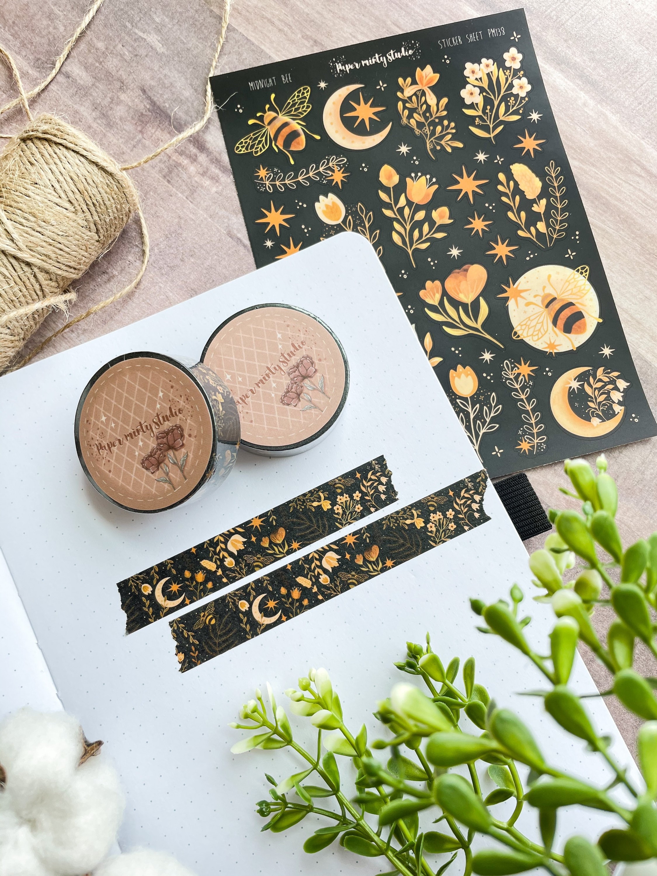 Midnight Bee Washi Tape, Bujo Washi Tape, Planner Washi Tape, Bullet …