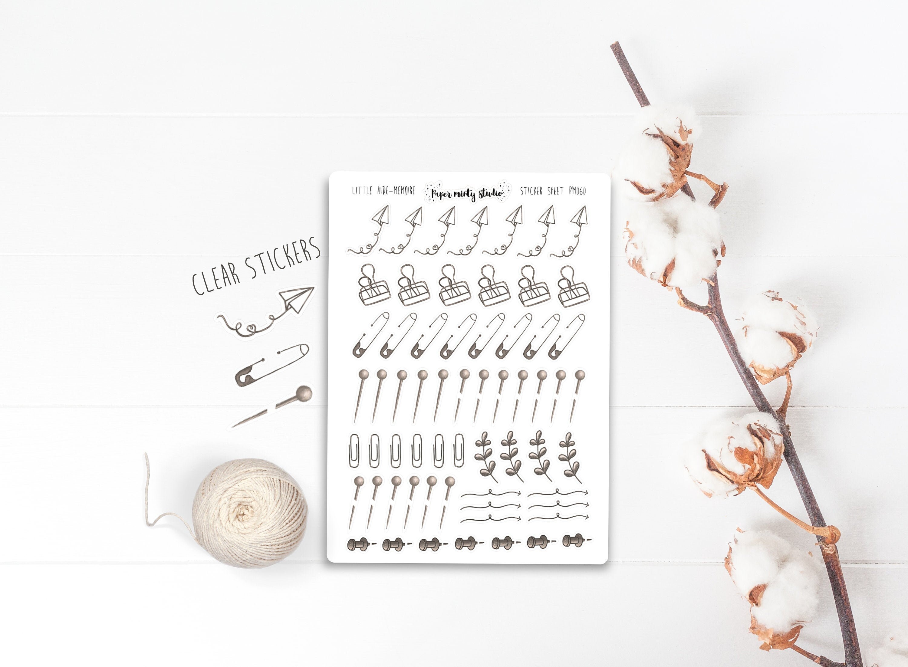 Clear Sticker Sheet Little Aide-Memoire, Bujo Stickers, Planner Stick…