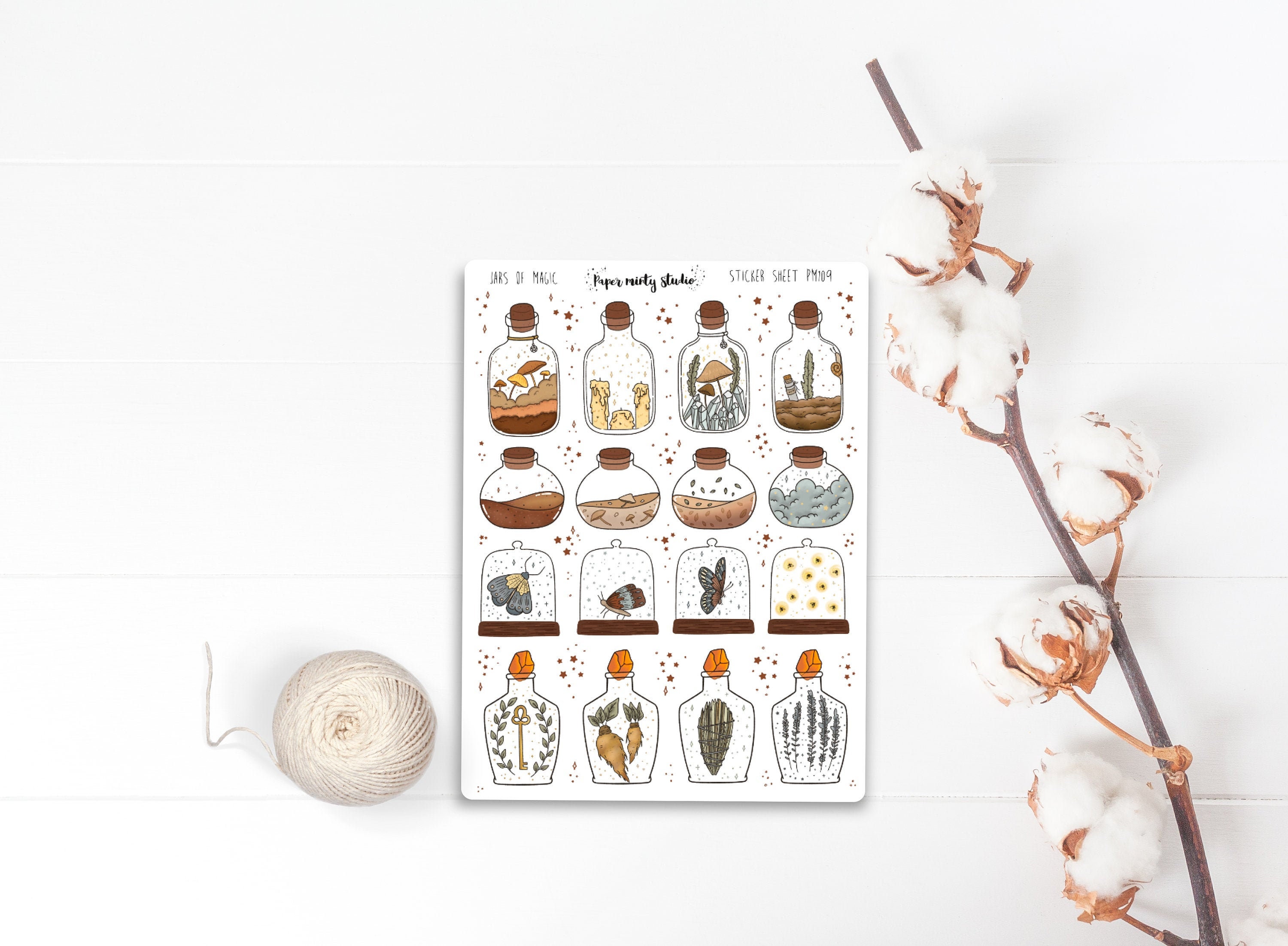 Jars of Magic Sticker Sheet, Bujo Stickers, Planner Stickers, Bullet …
