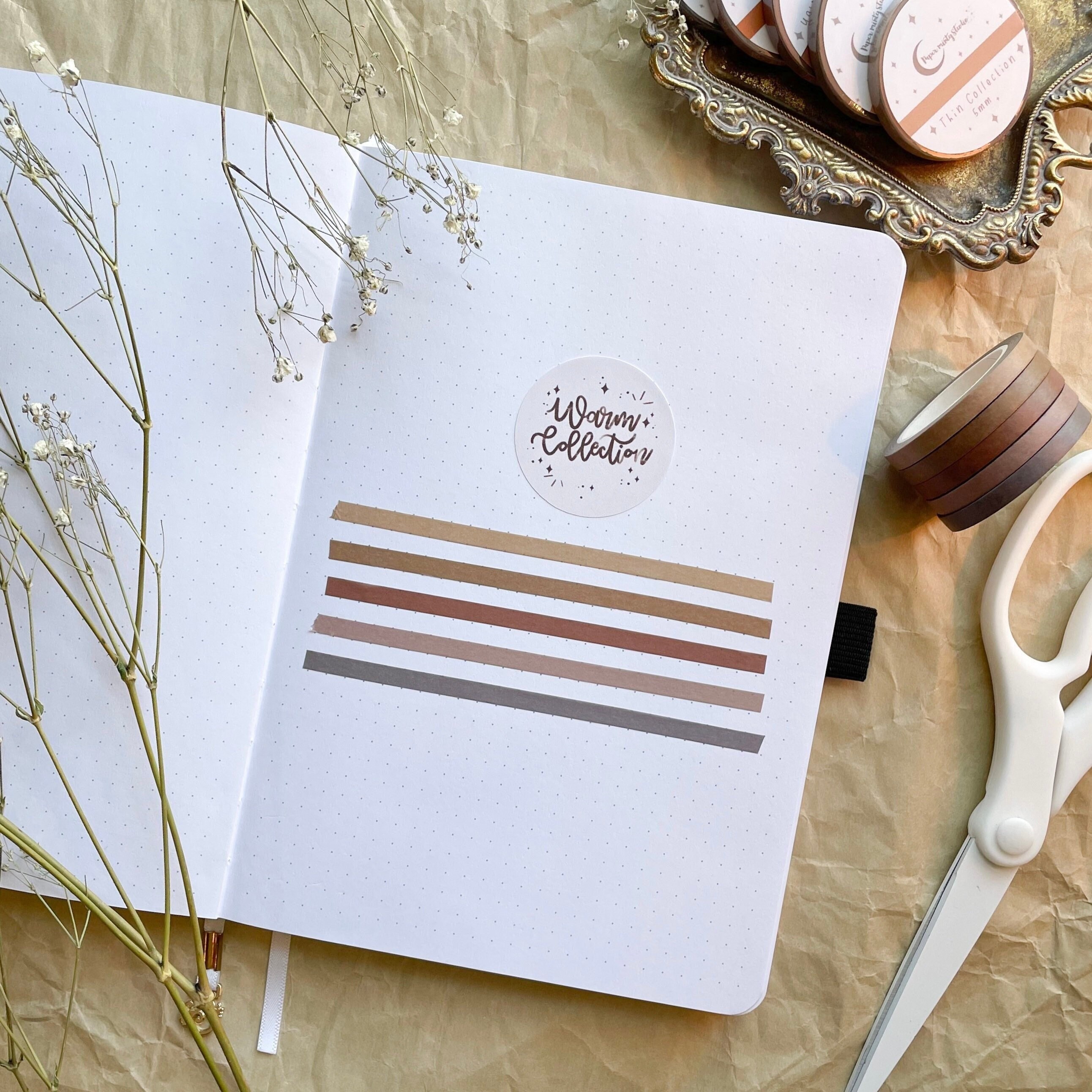 Warm Collection Thin 5mm Washi Tape, Bujo Washi Tape, Planner Washi T…