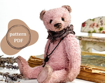 Teddy bear sewing pattern PDF. Handmade teddy bear