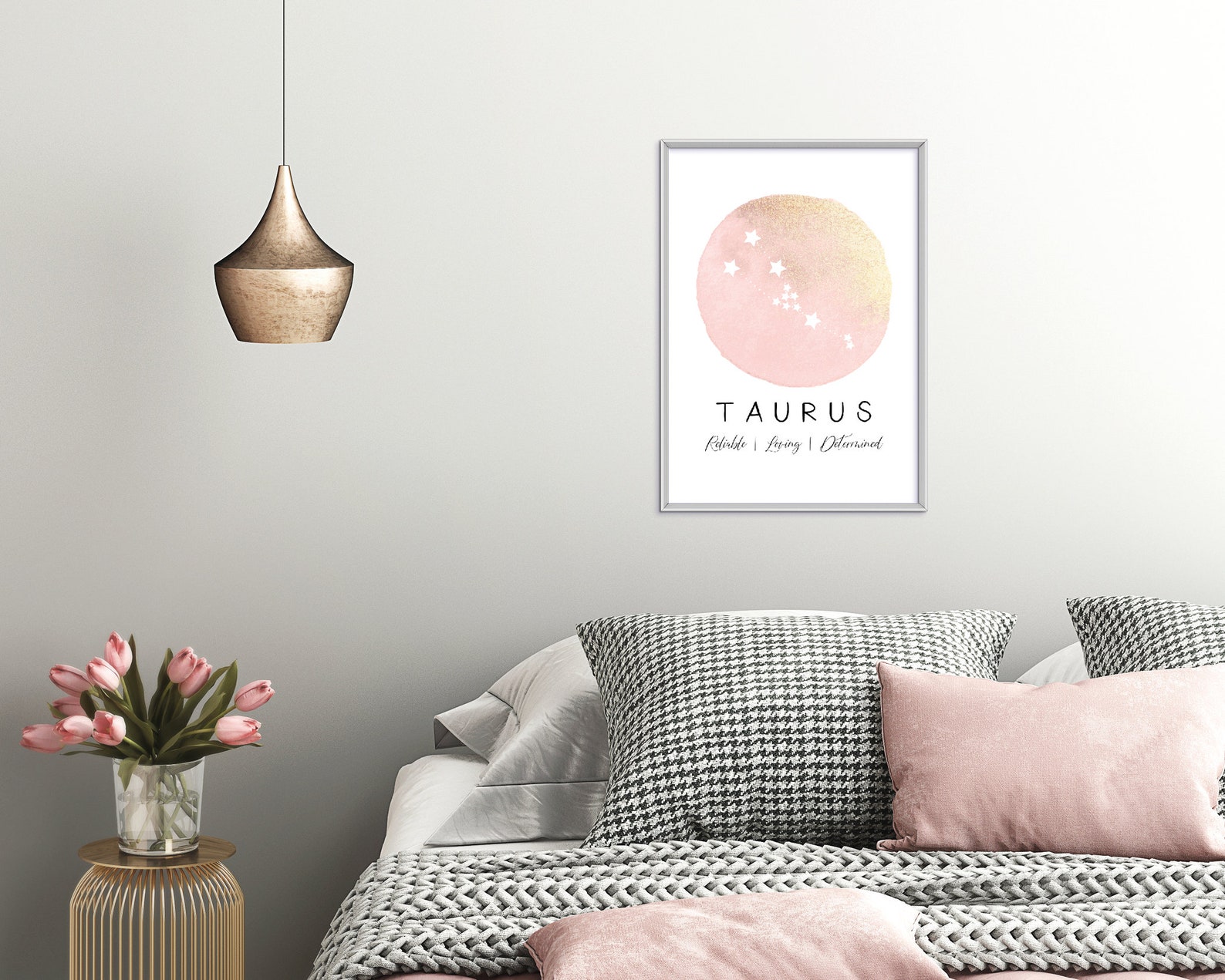 Taurus Star Sign Print Zodiac Wall Art Bedroom Decor Etsy