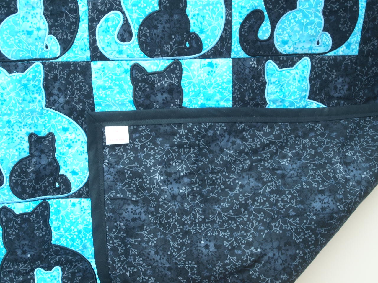 Cat quilt Cat themed quilt Quilted blanket Throw blanket Etsy