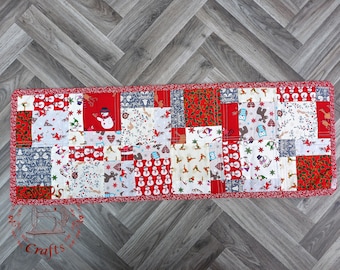 Weihnachtlicher Tischläufer, Dekorativer Weihnachtsläufer, Tischläufer, Weihnachtsdeko, Weihnachtsdekoration, Patchwork Tischläufer, Tischdeko