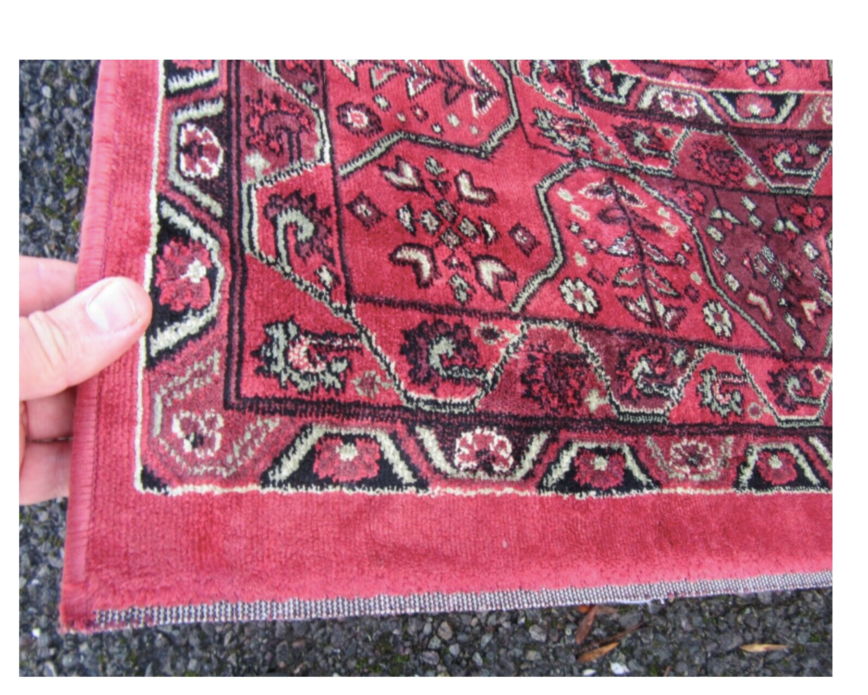 Large Rug Belgium Beluchi pattern red Rug Carpet 69 Etsy