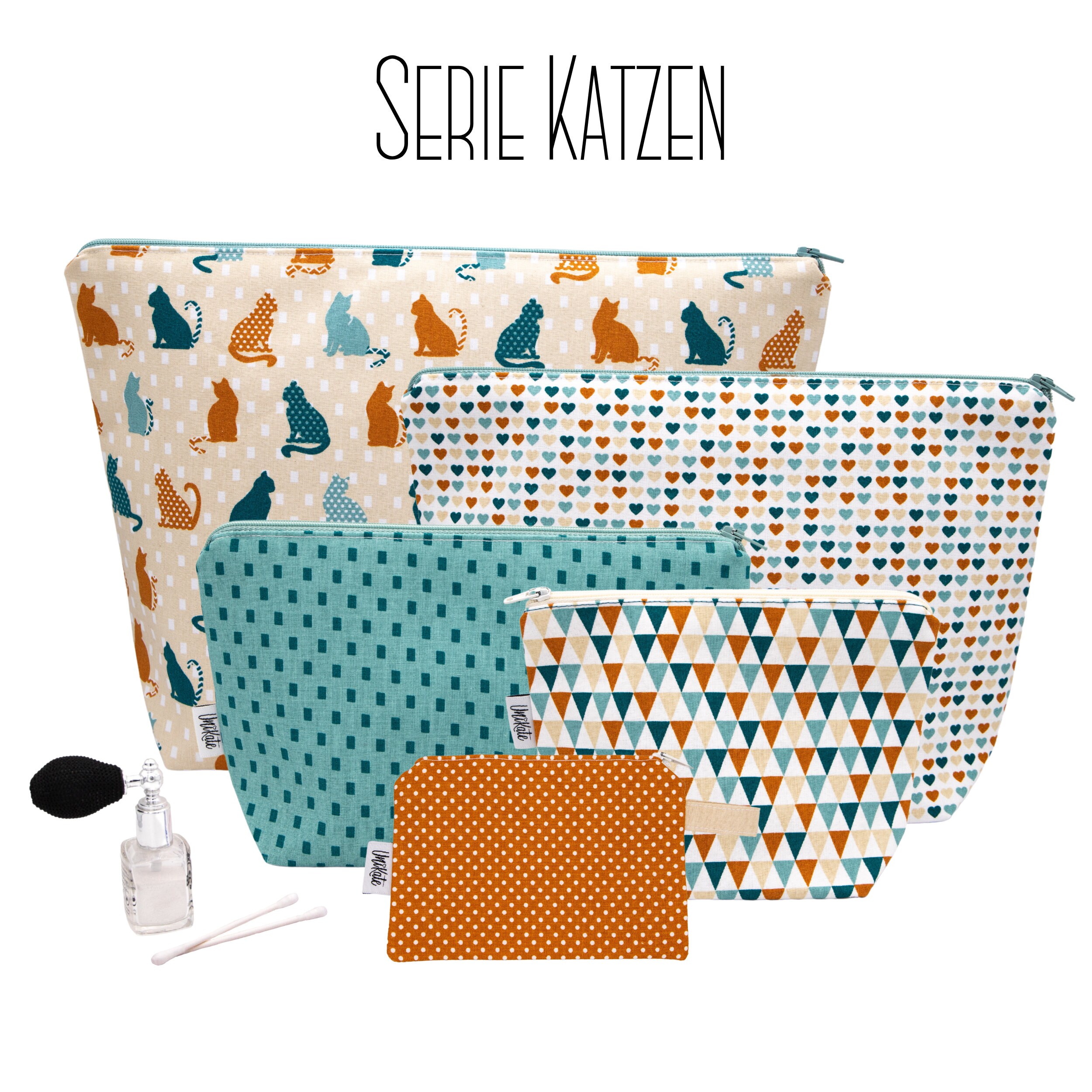 Kosmetiktasche Mit Katzen-Motiv – Wasserdicht, 9,7x6,8 Zoll, Perfekt Für Reisen & Alltag