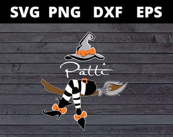 Archivos SVG personalizados de Patti con el nombre de Bruja de Halloween para Cricut