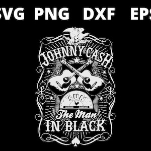 Archivos SVG de Johnny Cash, el hombre de negro, para Cricut