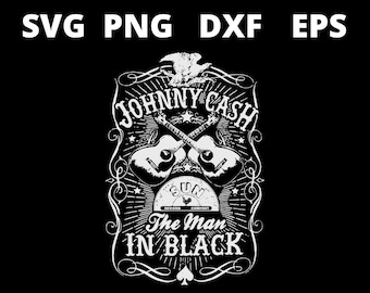 Johnny Cash Svg | Etsy