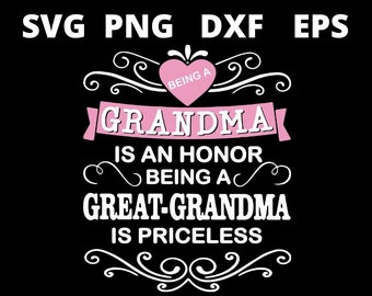 Diseño SVG para homenajear a la abuela/bisabuela: Archivos compatibles con Cricut (descarga digital)