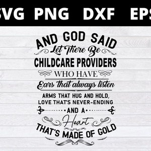 E Deus disse: Que haja cuidadores de crianças que tenham ouvidos que sempre ouçam arquivos svg para cricut