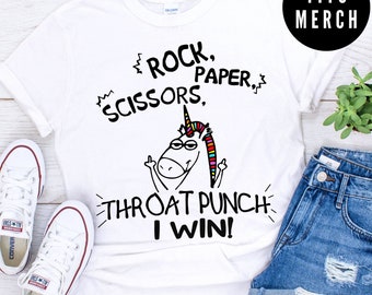 Rock Paper Scissors Throat Punch i win Tshirt