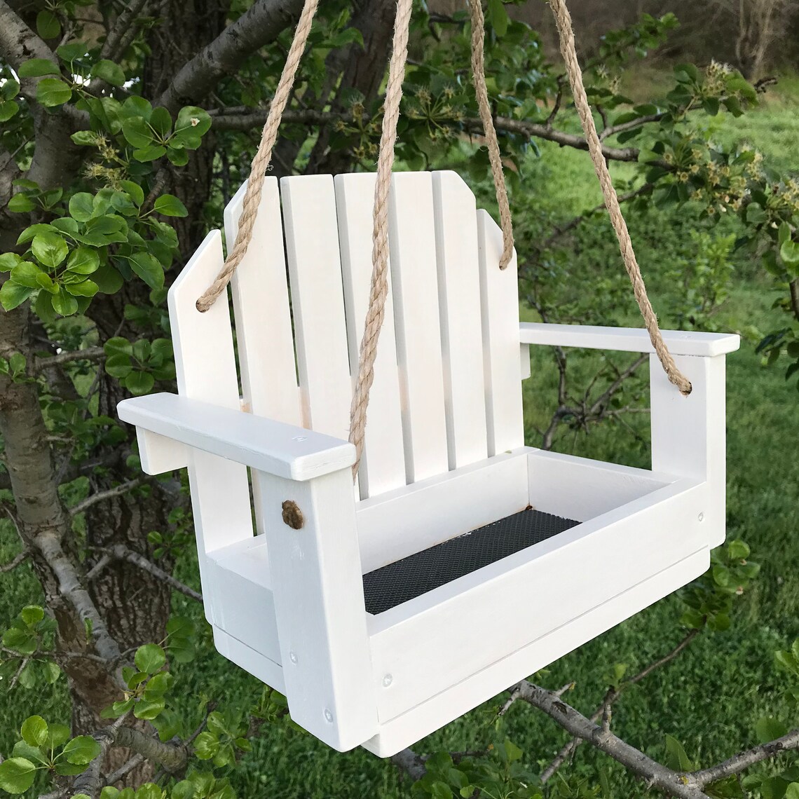 Porch swing bird feeder Handcrafted tray birdfeeder Handmade Etsy