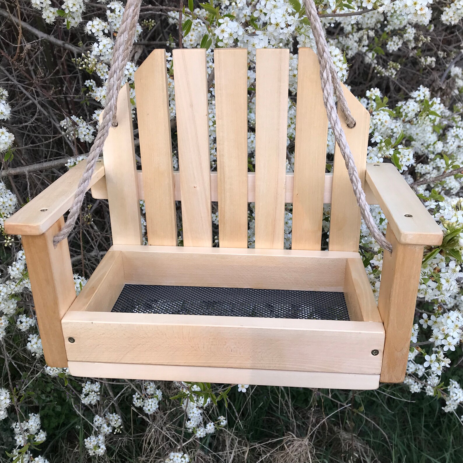 Porch swing bird feeder Handcrafted tray birdfeeder Handmade Etsy