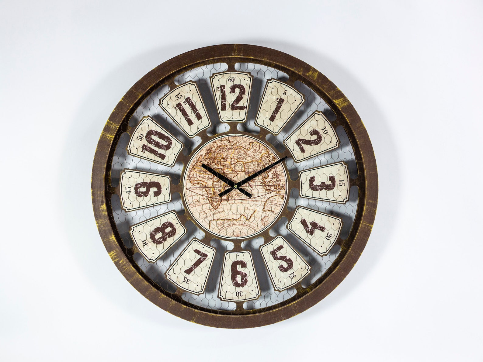 70 Cm 27.5 Large Wall Clock Rustic Wall Clock Rustic Etsy