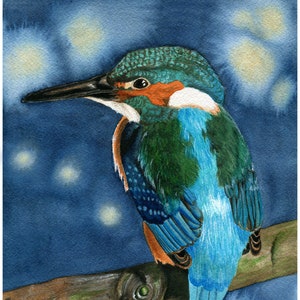 Kingfisher Watercolor Print image 1