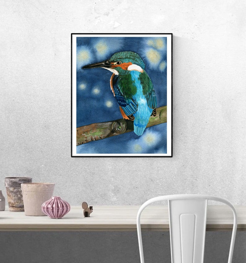 Kingfisher Watercolor Print image 4