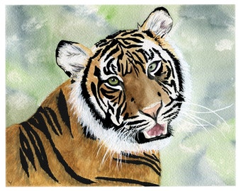 Tiger King Watercolor Print, unique gift