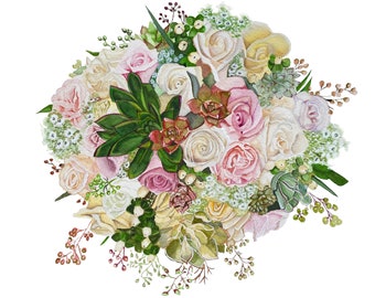 Botanical Bouquet Watercolor Print