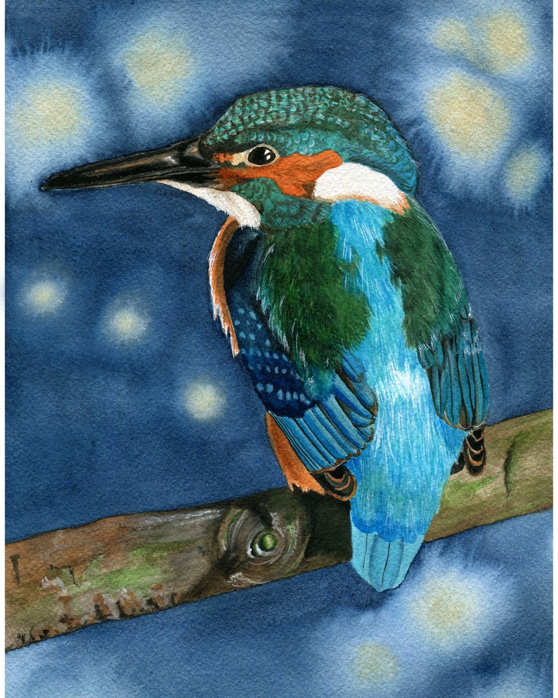 Kingfisher Watercolor Print image 1