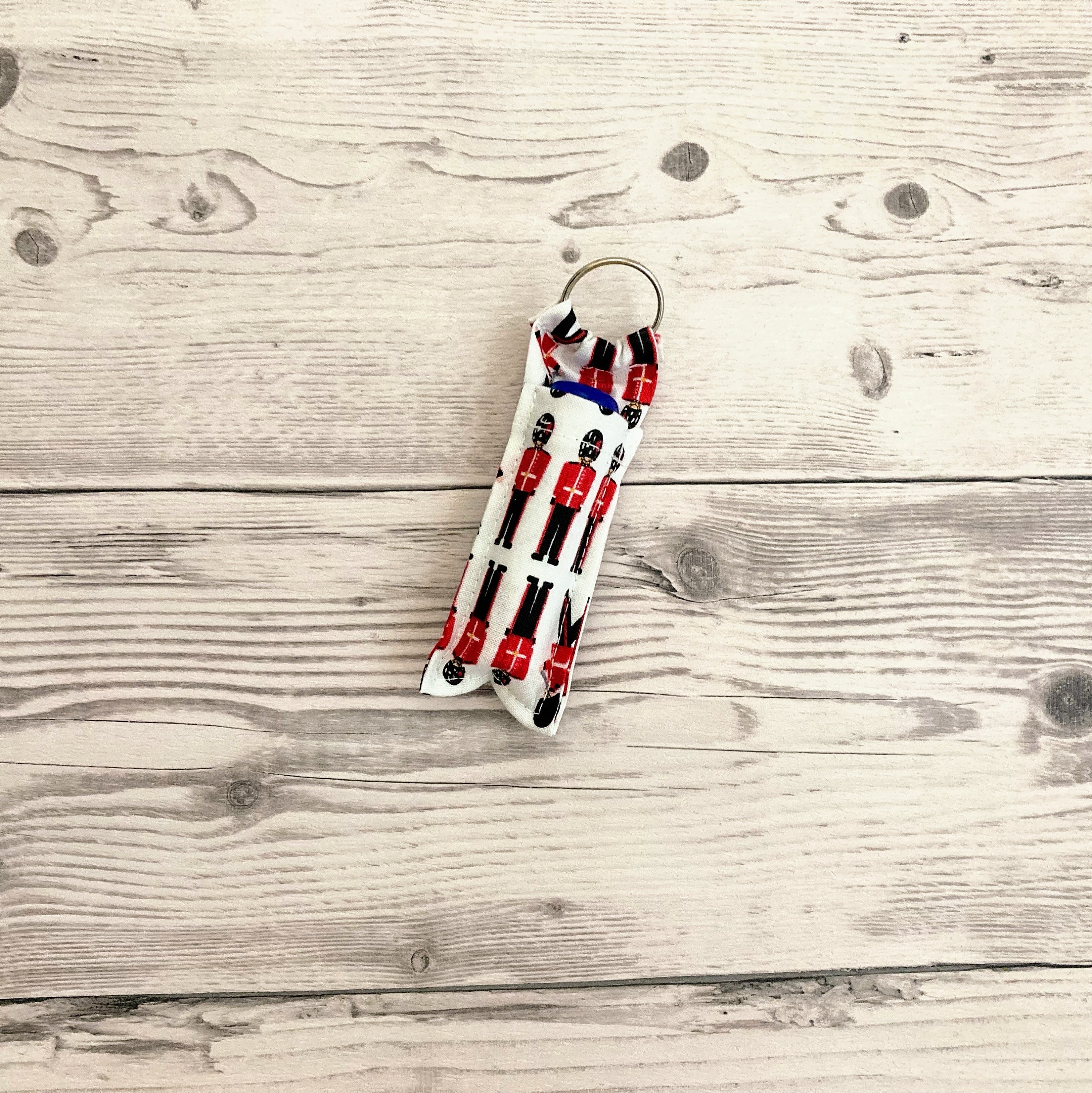 Great Britain, Union Jack Themed Lip Balm Keyring, Long Keychain