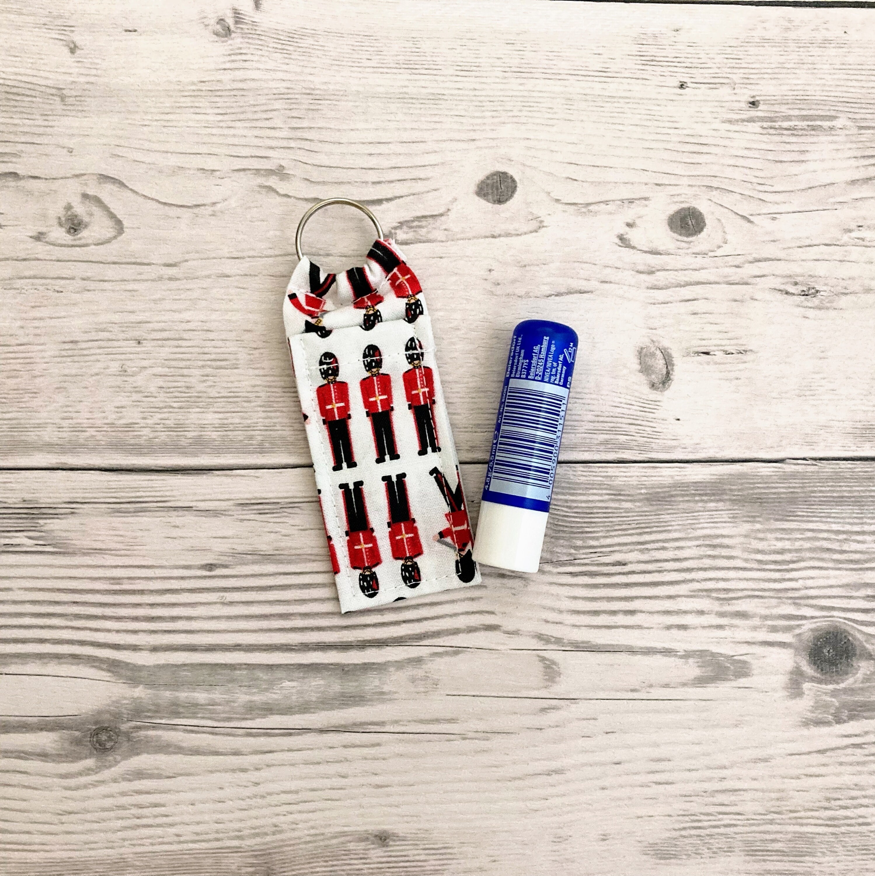 Great Britain, Union Jack Themed Lip Balm Keyring, Long Keychain