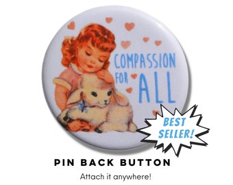 vegan button vegan pin back go vegan badge animal lover button love animals badge animal advocacy pin gentle lamb button compassion badge