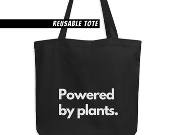 Powered by Plants Einkaufstasche umweltfreundliche Einkaufstasche Einkaufstasche Vegan Einkaufstasche Einkaufstasche Einkaufstasche Bio-Tasche Einkaufstasche Bio-Tasche wiederverwendbar