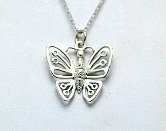 Silver Butterfly Pendant with Chain