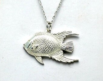 Silver Tropical Fish Pendant with Chain
