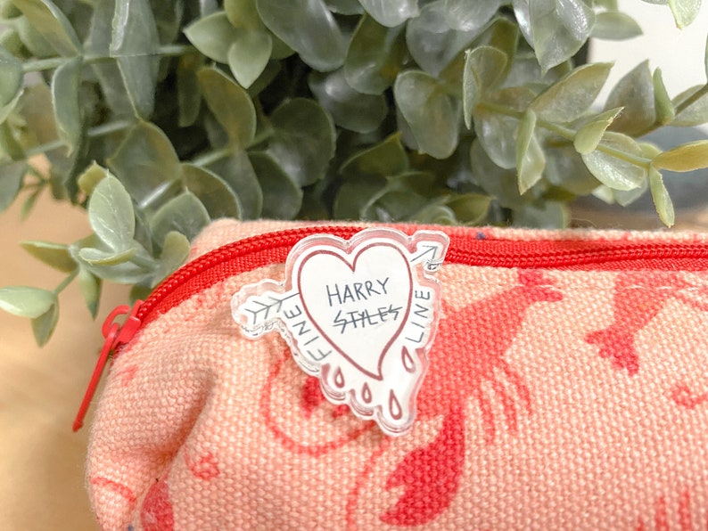 3 FREE STICKERS Harry Styles Pin heart Pin Fine Line