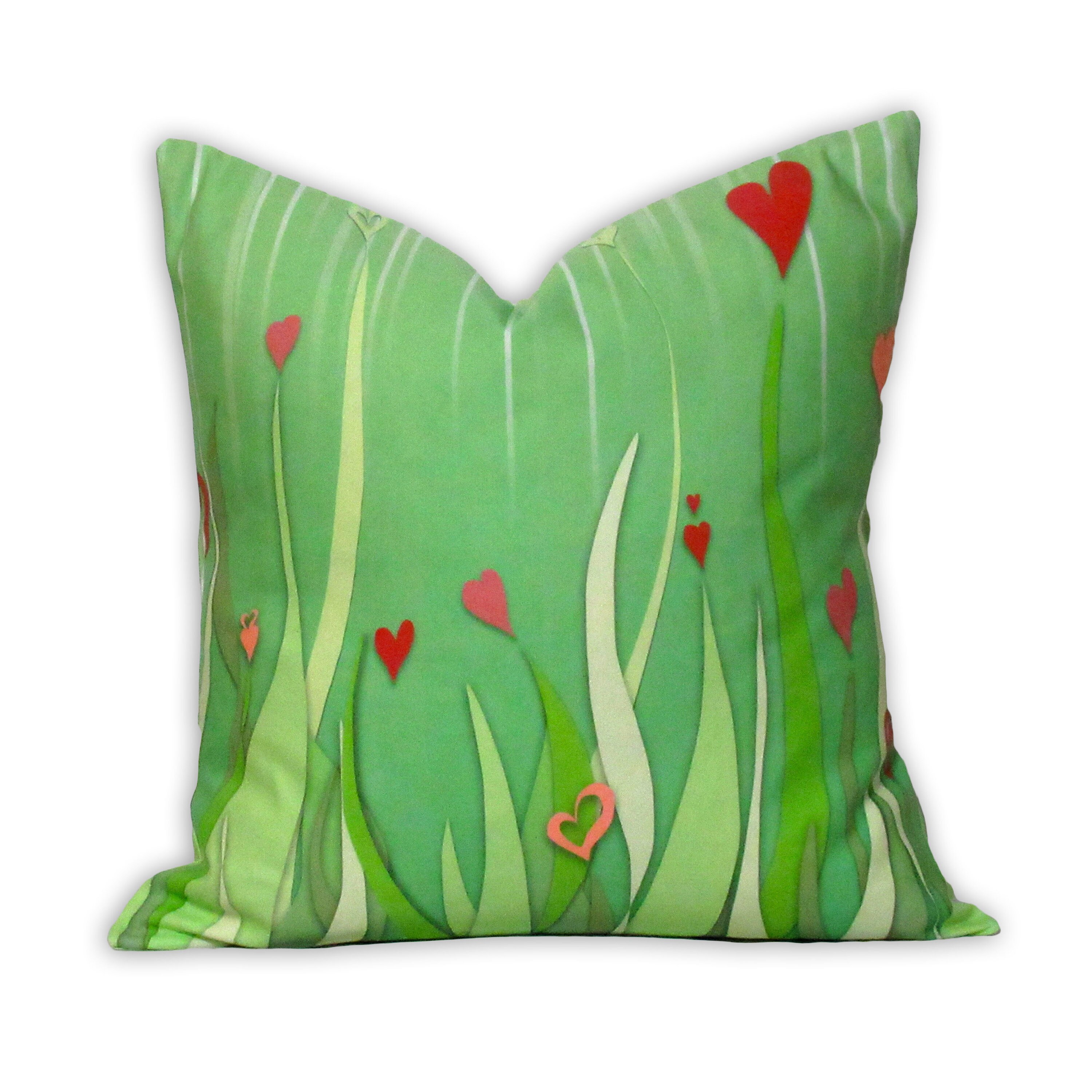 Fields of Love Pillow Cover Linen Cotton Fabric Spring Flowers