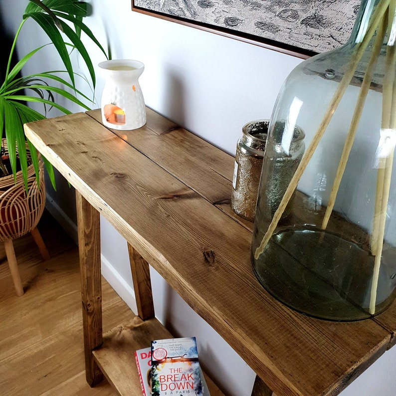 Reclaimed Console Table / Narrow Rustic Wood Side Hall Way Etsy UK